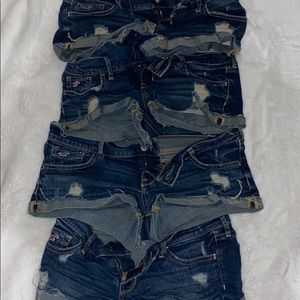4 pairs of hollister jean shorts!